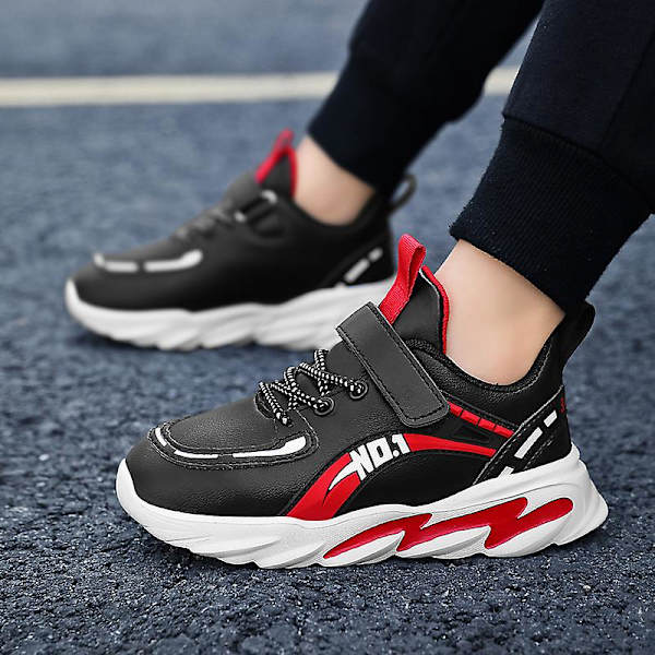 Barnsportskor Bekväma sneakers Löparskor Fr020-1 BlackRed 34