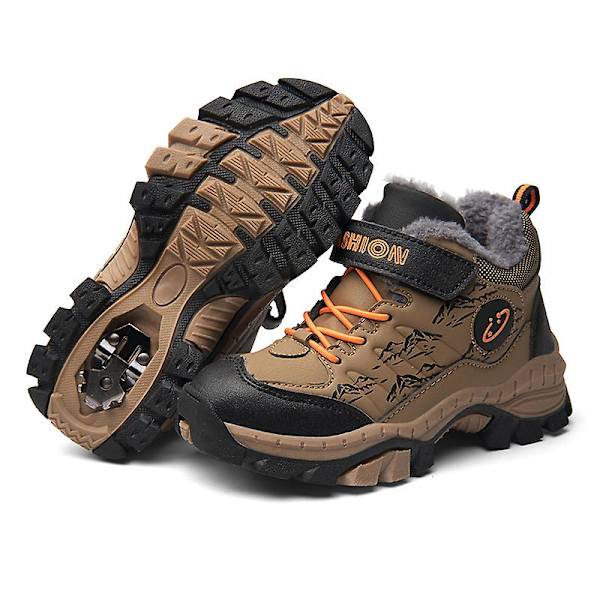 Pojkar Flick Sneakers Andas löparskor Barn Vinter Bomullsskor 833 LightBrown 34