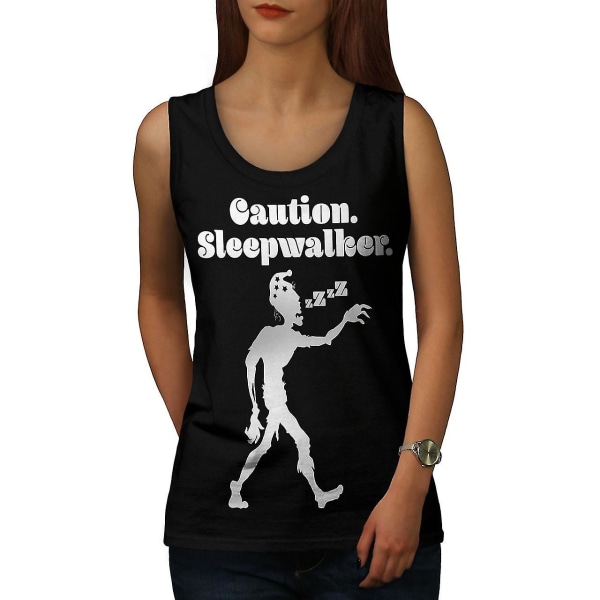 Sleepwalk Funy Zombie Dam Blacktank Top XL