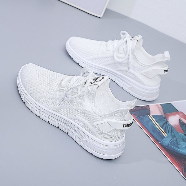 Damsneakers Andas flygande vävda löparskor Fra7701 White 40