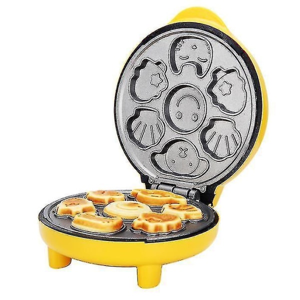 Tecknad tårtmaskin Automatisk Mini Äggvåfflor Barn Brödmaskin Dubbelsidig Bakning Frukost