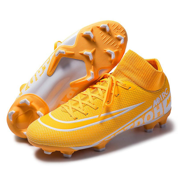 Fotbollsskor för herr, halkfria fotbollsskor, Gräs Fotbollssneakers Yj8508 Yellow 35