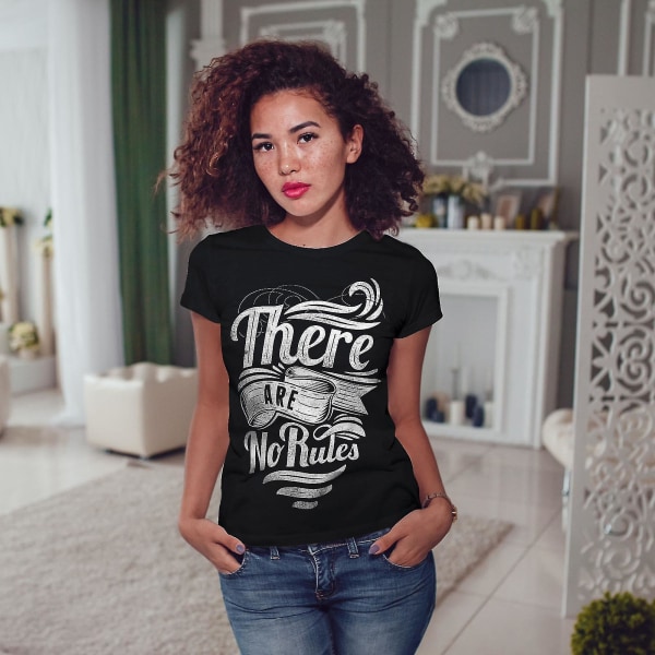 Det finns inga regler för kvinnor Blackt-shirt L