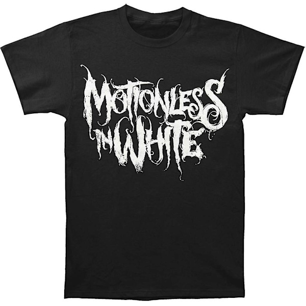 Orörlig i vit logotyp T-shirt M