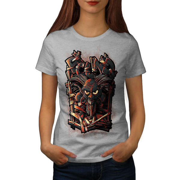Animerad Devil Horror Dam Grå-skjorta XL