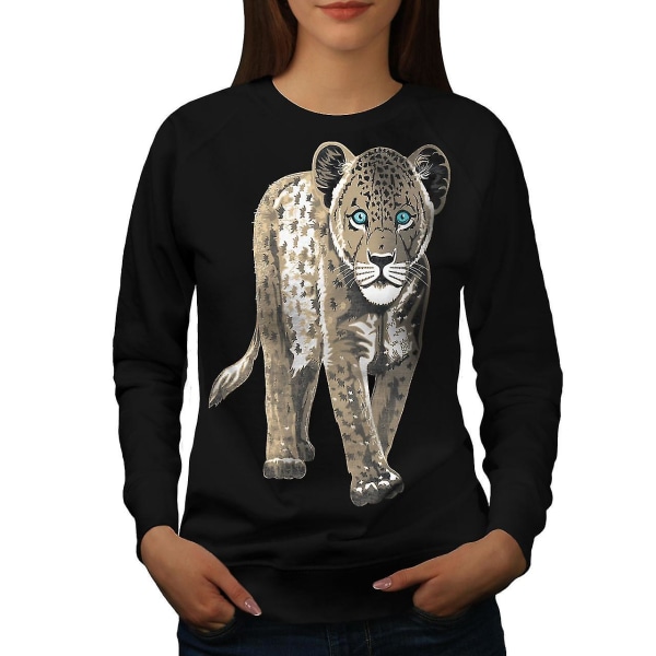 Leopard Beast Söt kvinnor Blacksweatshirt L