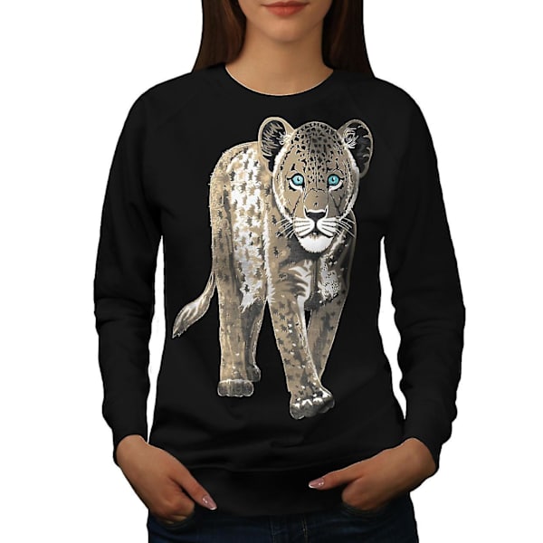 Leopard Beast Söt kvinnor Blacksweatshirt M