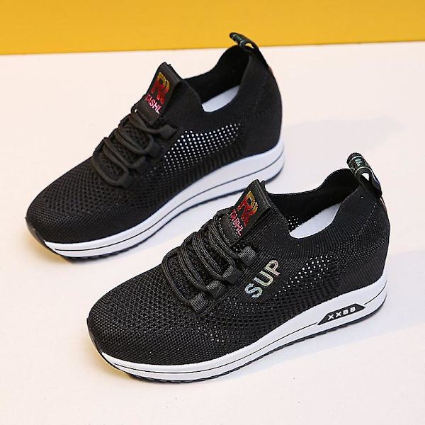 Casual för kvinnor Andas Loafers Mode Höjdökande skor 2Dkhs-3A Black 39