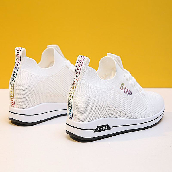 Casual för kvinnor Andas Loafers Mode Höjdökande skor 2Dkhs-3A White 40
