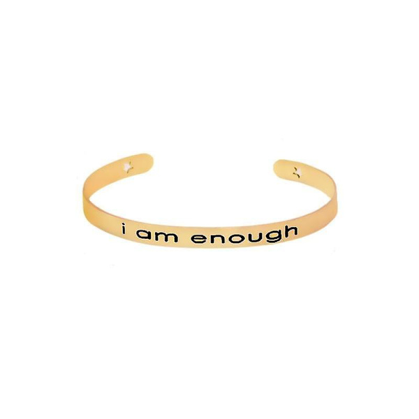 I Am Enough" Mode-bokstavsarmband i rostfritt stål