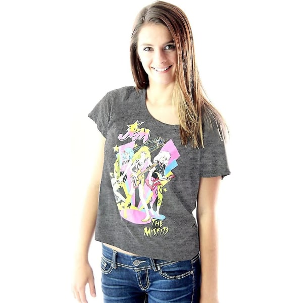 Jem And The Holograms The Misfits Juniors Charcoal T-shirt L