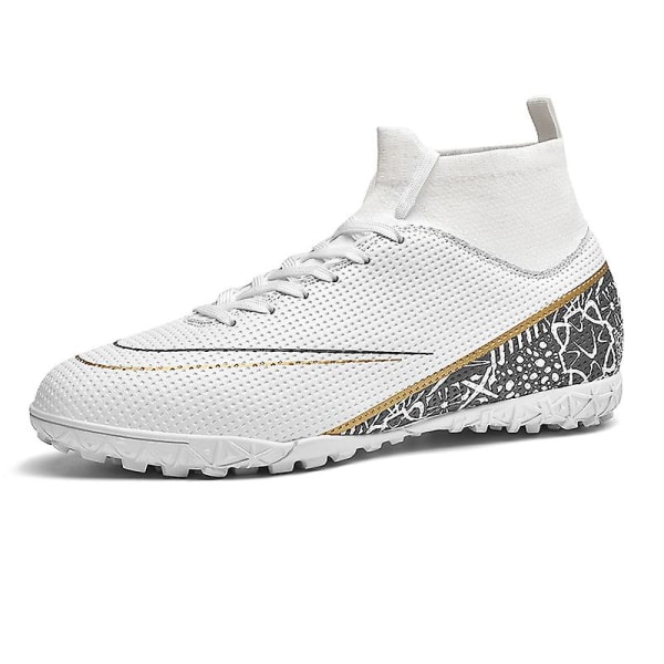 Fotbollsskor för män Halkfria fotbollsskor Klossar Gräs Fotbollssneakers 2L8231-1 WhiteBlack 41