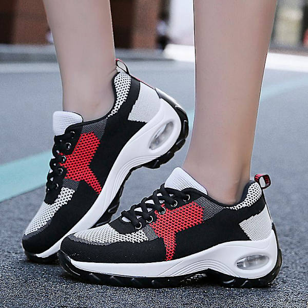 Damsneakers Andas löparskor Mode Sportskor 3A917 BlackRed 41