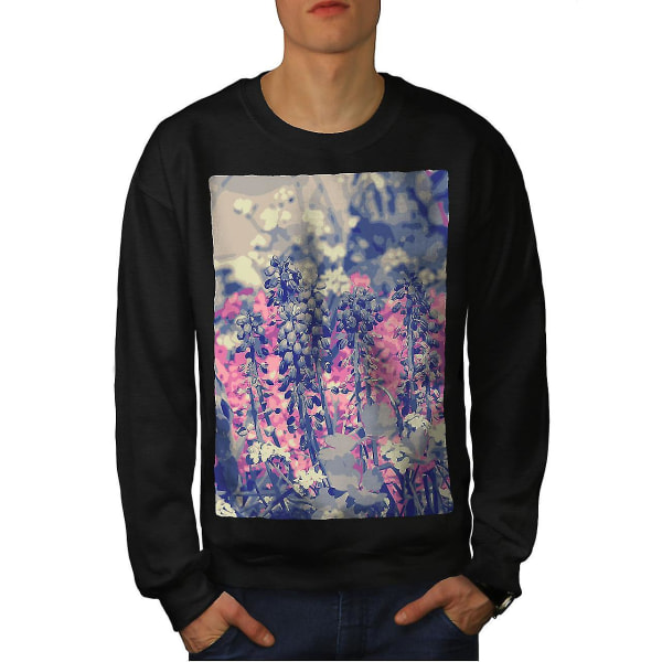 Flower Field Men Blacksweatshirt XXL
