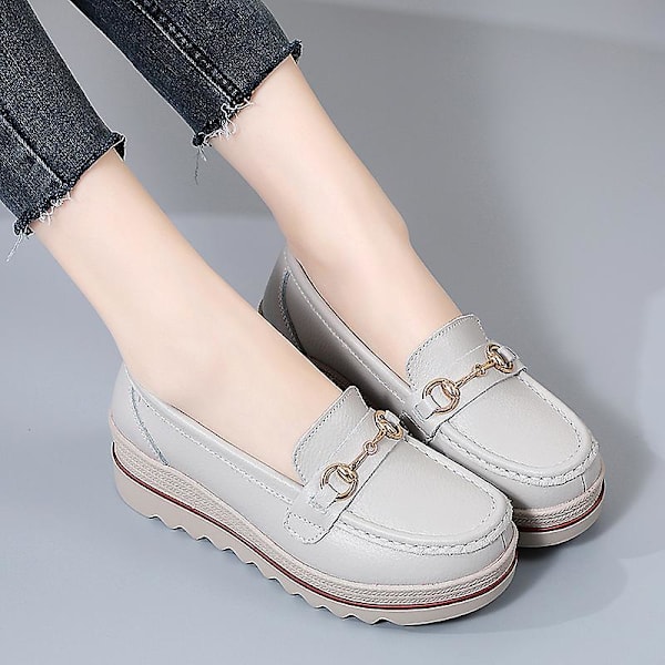 Damer Casual Mode Skor Loafer Skor Mamma Skor 3Ap7078 Gray 42