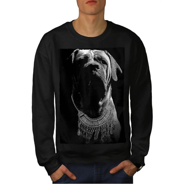 Boxer Dog Face Art Män Blacksweatshirt L