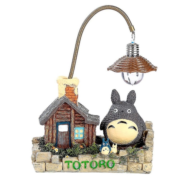 Trähus Totoro liten nattlampa lampa Cartoon Resin Craft Ornament
