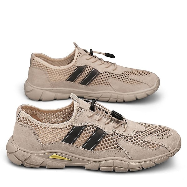 Sneakers för män Löpartennisskor Lättviktsventilerande Sport Athletic 3D7166 Khaki 38