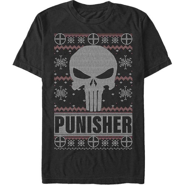 Punisher Ugly Faux Knit Marvel Comics T-shirt L