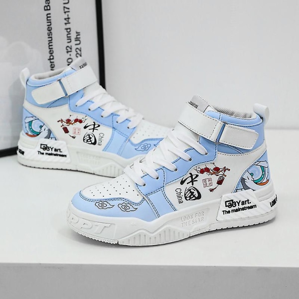 Barnskor Andas Sports löparskor Anime Sneakers WhiteBlue 38