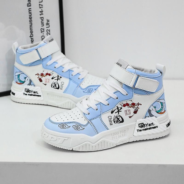 Barnskor Andas Sports löparskor Anime Sneakers WhiteBlue 40