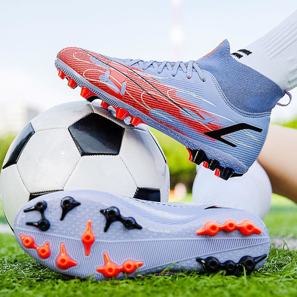 Fotbollsskor för män Spikes Fotbollsskor för ungdomar Ankelstövlar Athletic Sneaker 3C758G Purple 40