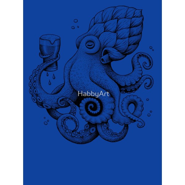 Hoptopus - Aktiv T-shirt för öldrickande bläckfisk Royal Blue S_Front