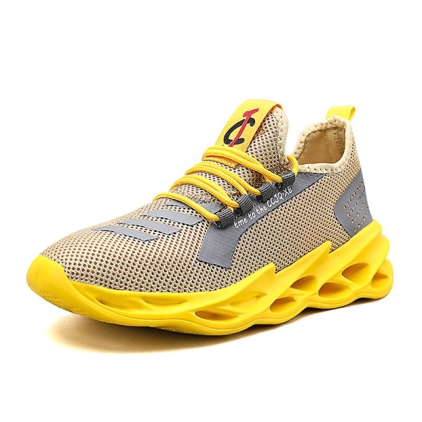 Sneakers för män Löpartennisskor Lättviktsventilerande Sport Athletic 3Cc102 Yellow 40