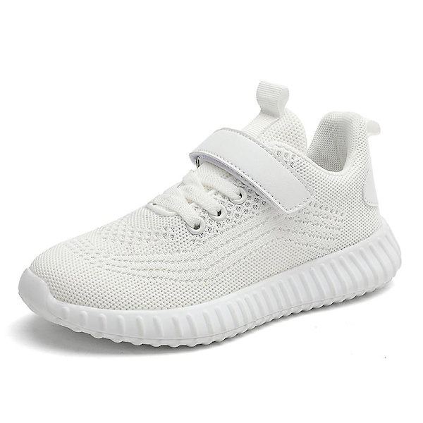 Barn Sneakers Andas löparskor Mode Pojkar Flickor Sportskor 3A806 White 34