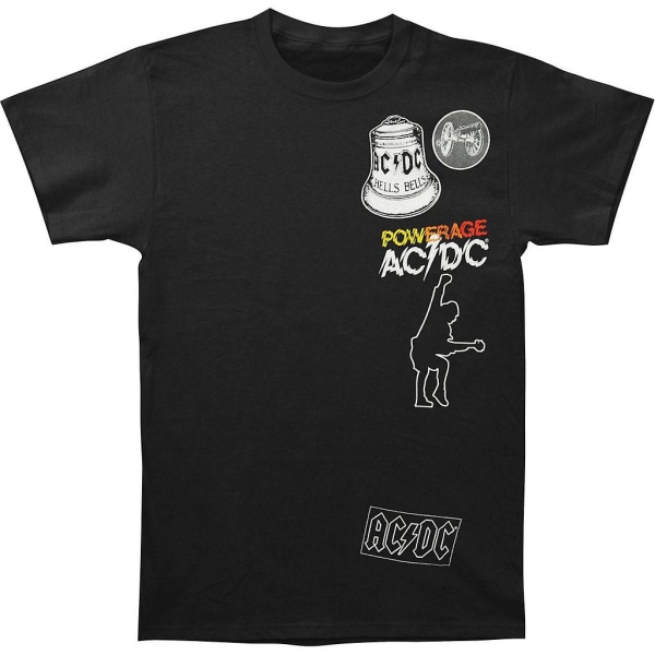 AC/DC print på svart t-shirt L