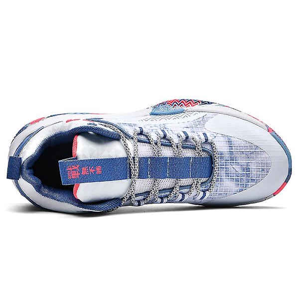 Basketskor för män Mode Halkfria Sneakers Andas Sportskor Yj853 WhiteBlue 41