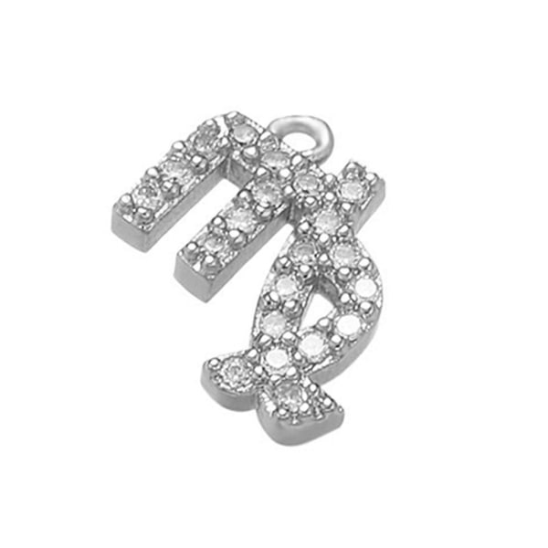 1 st 12 stjärntecken Halsband Hänge Göra själv smycken Koppar Rhinestone Mini Armband Charm Charm Present