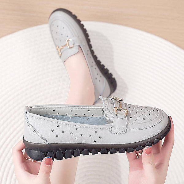 Kvinnors casual Andas Loafers Mode sjuksköterskeskor 2D6597-1 Gray 40