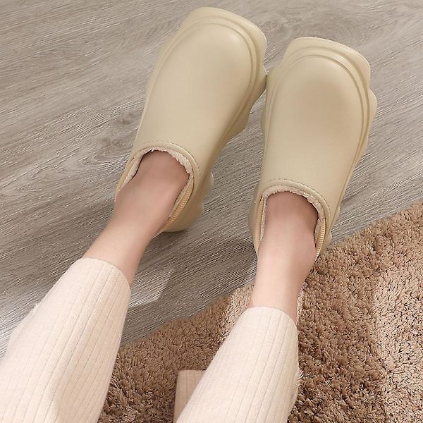 Dambomullstolfflor Modesandaler Utomhus Halkfria inomhusskor Yj2024 Beige 36-37