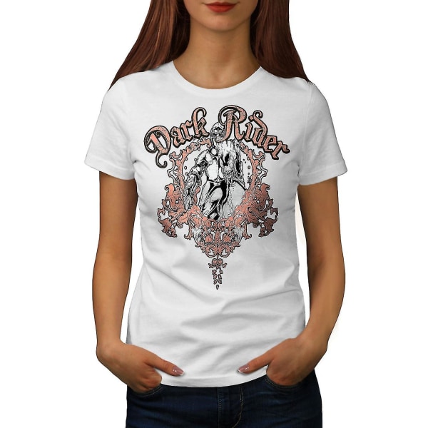 Dark Rider Metal Biker Whitet-shirt för kvinnor M