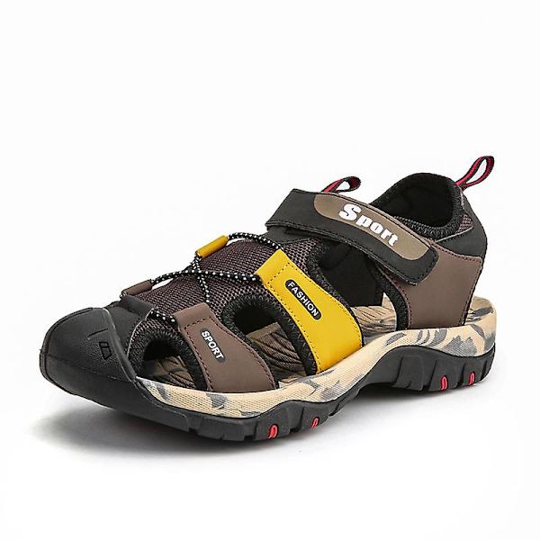 Herrsandaler Mode Strandskor Dam Halkfria Casual Skor m998 BlackYellow 42