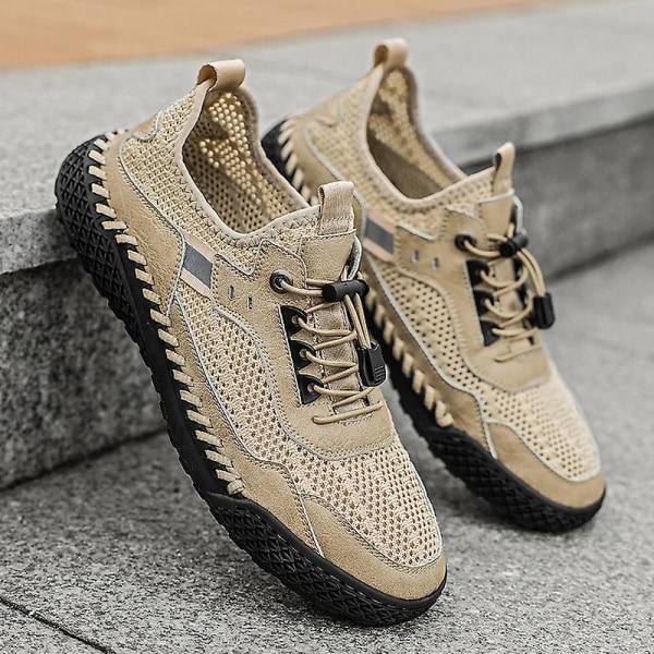 Sneakers för män Löpartennisskor Lättviktsventilerande Sport Athletic 3D20168 Khaki 41