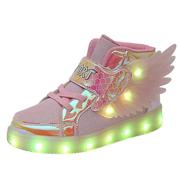 Barn Led Light Skor Pojkar Flickor Sneakers Löparskor 2Dh618 Pink 34