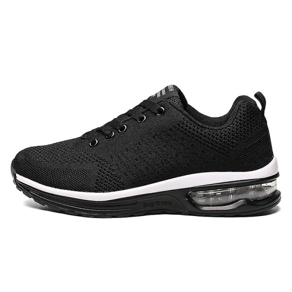 Lätta Sneakers för män Andas löparskor Mode Sportskor 3D5066 Black 36