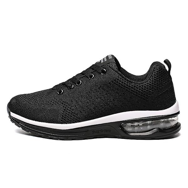 Lätta Sneakers för män Andas löparskor Mode Sportskor 3D5066 Black 36