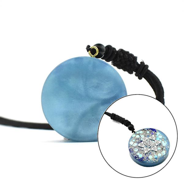 2x Sri Yantra Geometry Energy Halsband Crystal Orgone Pendant Helig Meditaion Avslappningssmycken För Barn Vuxna