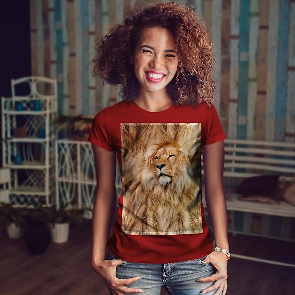 Lion Big Cat Beast T-shirt för kvinnor S
