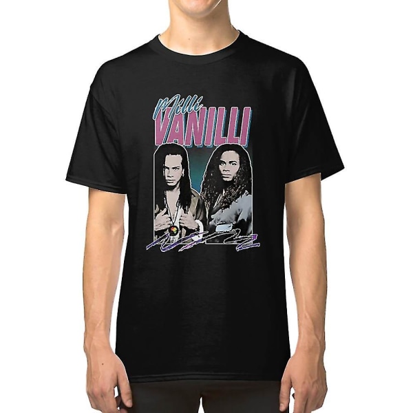 Milli Vanilli T-shirtmilli Vanilli - 80-tals Fanart Aesthetic Design Tribute T-shirt XXXL
