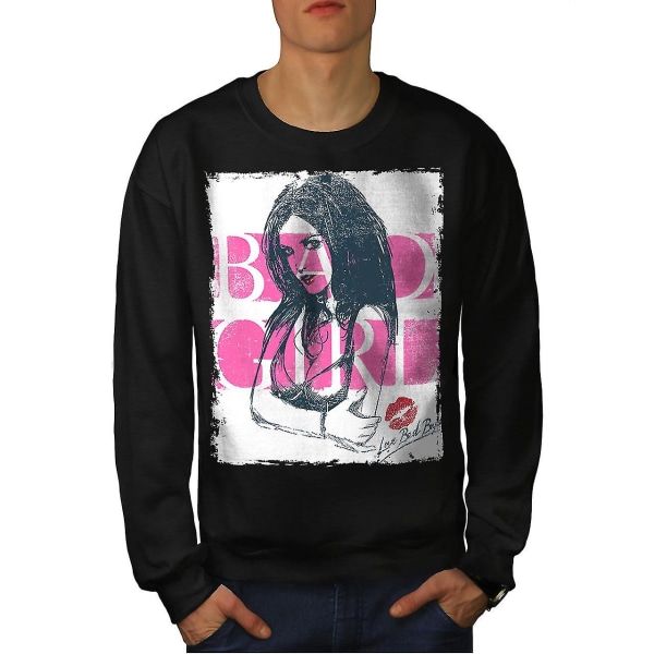 Kiss Girl Hot Naken Sexiga män Blacksweatshirt M