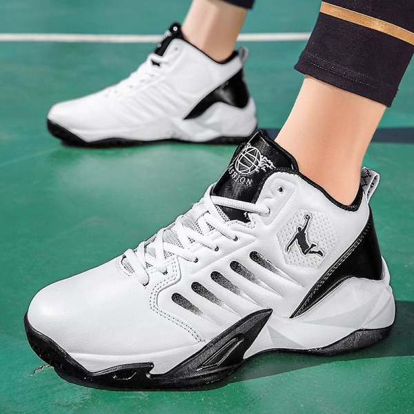 Basketskor för män Aldult Bekväma Sneakers Utomhussportskor 3B9136 WhiteBlack 40