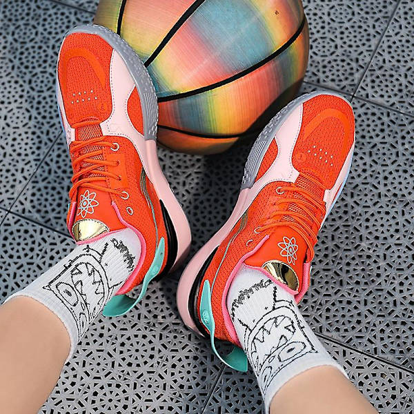 Basketskor för män Mode Halkfria sneakers Sportskor som andas Yj2199 Orange 44