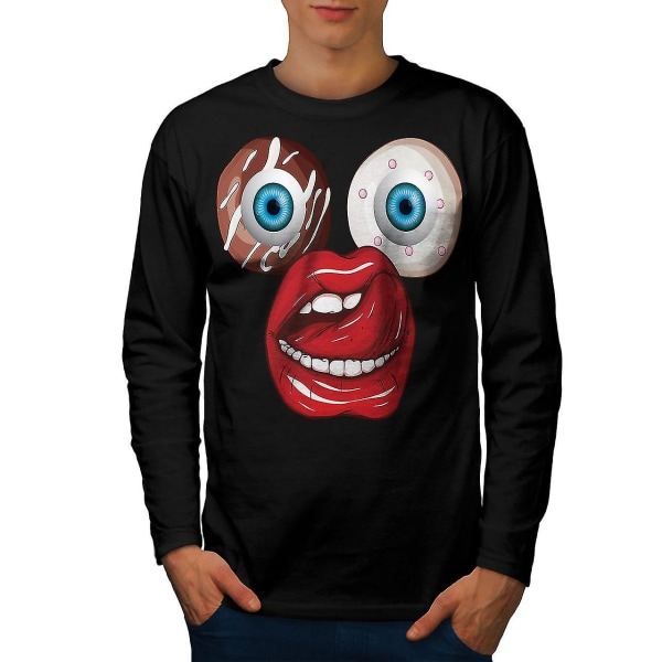 Donut Eye Junk Weird Men Blacklong Sleeve T-shirt L