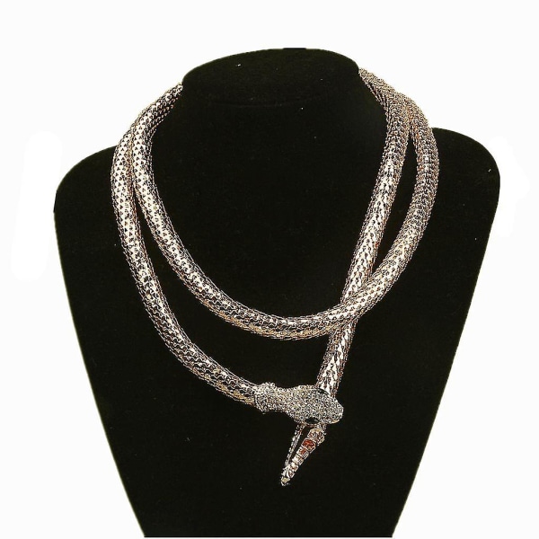 2xpunk Snake Rhinestone Choker Statement Halsband Midjetröjakedja 2 Pcs