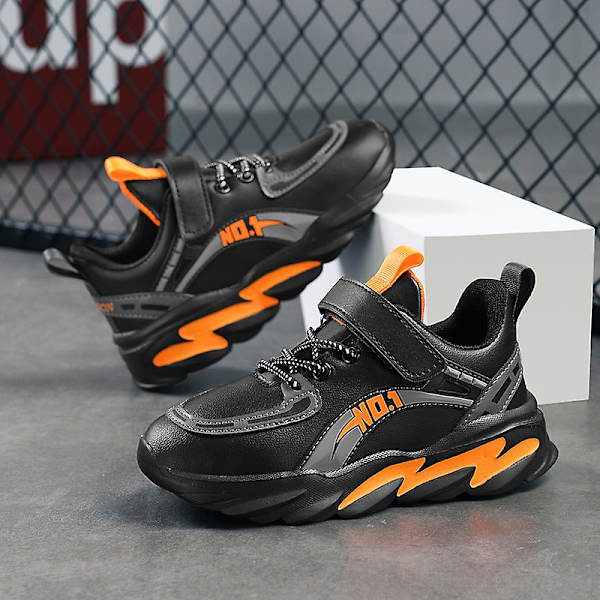 Barnsportskor Bekväma sneakers Löparskor Fr020-1 BlackOrange 40