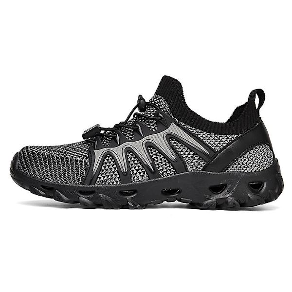 Herr vandringsskor Trailrunning Skor Halksäkra Fitness Promenad Jogging Sneakers 3C238 Gray 43